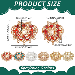 36Pcs 6 Colors Alloy Connector Cabochon Settings&nbsp;FIND-PH0061-67