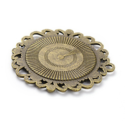 Tibetan Style Alloy Pendant Cabochon Settings&nbsp;PALLOY-P224-03AB
