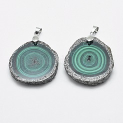 Natural Malachite Pendants&nbsp;G-E464-39