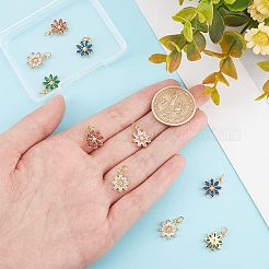10Pcs 5 Colors Rack Plating Brass Micro Pave Cubic Zirconia Charms&nbsp;ZIRC-HY0001-03