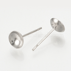 Tarnish Resistant 304 Stainless Steel Stud Earring Findings&nbsp;STAS-T020-4x12
