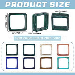 80Pcs 8 Colors Acrylic Bead Frame&nbsp;OACR-ME0001-17