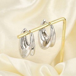 Brass Hoop Earrings for Women&nbsp;LS-EJEW-U041-04P