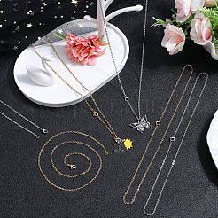 20Pcs 2 Colors 304 Stainless Steel Cable Chain Necklaces Set&nbsp;STAS-SC0006-21