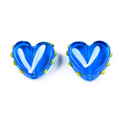 Transparent Handmade Bumpy Lampwork Beads Strands&nbsp;LAMP-T017-20-A01