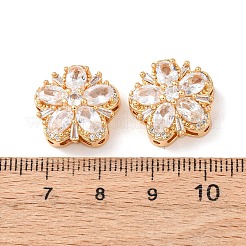 Brass Micro Pave Cubic Zirconia Beads&nbsp;KK-A284-19G-04