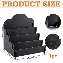 4-Tier Wood Display Risers for Card Holder&nbsp;ODIS-WH0078-53C