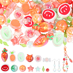 135Pcs 13 Styles Mixed Styles Acrylic Enamel Beads&nbsp;OACR-PA0001-91