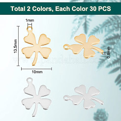 60Pcs 2 Colors 201 & 304 Stainless Steel Pendants&nbsp;STAS-UN0051-72
