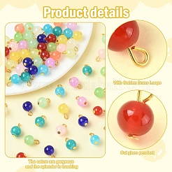 20Pcs Glass Round Pendants&nbsp;PALLOY-YW00064