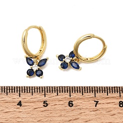 Butterfly Brass Micro Pave Cubic Zirconia Hoop Earrings&nbsp;EJEW-H180-16G
