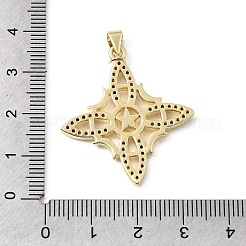 Brass Micro Pave Clear Cubic Zirconia Pendants&nbsp;KK-E799-06E-G