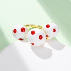 Brass Enamel Open Cuff Rings for Women&nbsp;RJEW-U057-23G