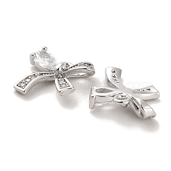 Brass Micro Pave Clear Cubic Zirconia Charms&nbsp;KK-C054-04P