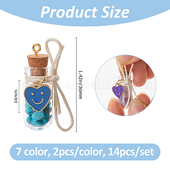 14Pcs 7 Color Glass Bottle Pendants&nbsp;PALLOY-FH00186