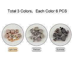 18 Sets 3 Colors Zinc Alloy Bag Decorate Brads&nbsp;PALLOY-CA0001-86