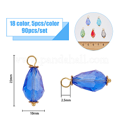 90Pcs 18 Colors Electroplate Glass Pendants&nbsp;PALLOY-AB00137
