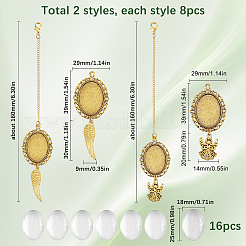 Oval & Wing & Angel Alloy Graduation Cap Chain&nbsp;HJEW-SP00008