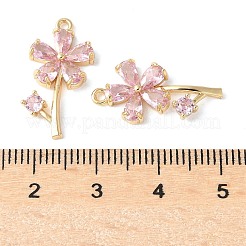 Brass Micro Pave Cubic Zirconia Pendants&nbsp;KK-A253-16G