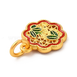 Rack Plating Alloy Enamel Pendants with Jump Ring&nbsp;ENAM-M048-18MG