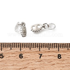 Brass 2-Loop Oval Spacer Bars with Clear Teardrop Cubic Zirconia Tassel&nbsp;KK-Z156-07P