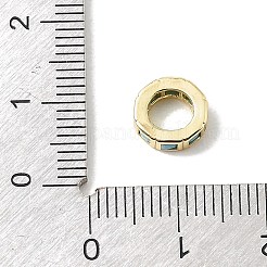 Brass Pave Cubic Zirconia European Beads&nbsp;CU-CBA389D-02G-10
