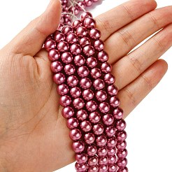 Eco-Friendly Glass Pearl Beads Strands&nbsp;X-HY-A008-8mm-RB027