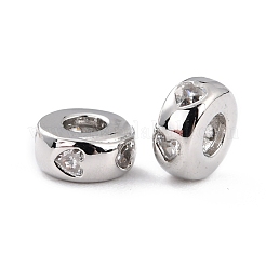 Brass Micro Pave Clear Cubic Zirconia Beads&nbsp;ZIRC-P091-01B-P-RS