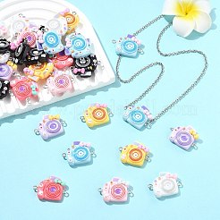 70Pcs 7 Colors Opaque Resin Bowknot Camera Connector Charms&nbsp;RESI-CJ0005-37