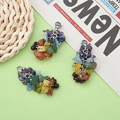 Natural Chip Gemstone Pendant Decorations&nbsp;X-HJEW-JM00213