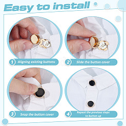 6Pcs Flat Round Brass Enamel Cufflinks&nbsp;FIND-ME0003-12