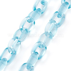6 Strands 6 Colors Handmade Transparent Acrylic Cable Chains&nbsp;AJEW-JB00986