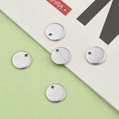 Tarnish Resistant 304 Stainless Steel Stamping Blank Tag Flat Round Charms Pendants&nbsp;STAS-Q171-04