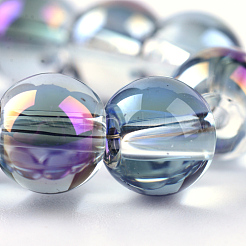 Half Plated Transparent Glass Beads Strands&nbsp;EGLA-Q062-8mm-B05