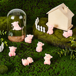 24Pcs 8 Styles Resin Pig Figurines Ornaments&nbsp;DJEW-GA0001-55