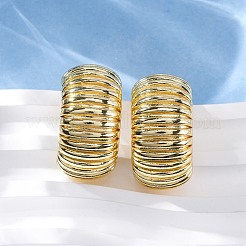 Brass Stripe C-Shaped Stud Earrings&nbsp;EJEW-R025-35G