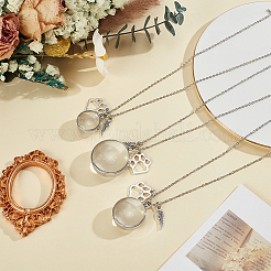 3Pcs 304 Stainless Steel Cable Chain Pendant Necklaces&nbsp;NJEW-DR00015