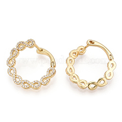 Infinity Clear Cubic Zirconia Hoop Earrings&nbsp;EJEW-M216-11A