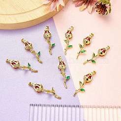 10Pcs Brass Micro Pave Cubic Zirconia Pendants&nbsp;KK-SZ0003-26