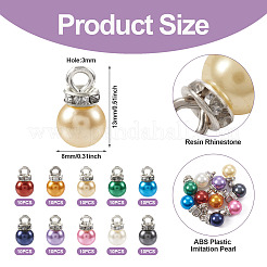 100Pcs 10 Colors ABS Plastic Imitation Pearl Charms&nbsp;KY-TA0001-25B