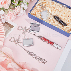 3Pcs 3 Styles Alloy & 201 Stainless Steel Macrame Pouch Pendant Decorations&nbsp;HJEW-SC0003-29