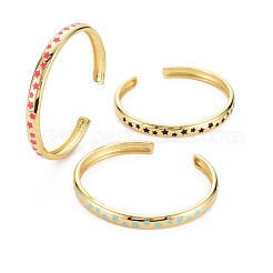 Star Enamel Cuff Bangle&nbsp;BJEW-S141-011