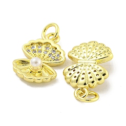 Rack Plating Brass Micro Pave Clear Cubic Zirconia Pendants&nbsp;KK-B091-11