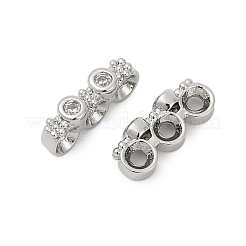 Brass Micro Pave Clear Cubic Zirconia Spacer Bars&nbsp;KK-P302-21B-P
