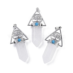 Natural & Synthetic Mixed Gemstone Faceted Pointed Bullet Big Pendants&nbsp;G-H076-02P