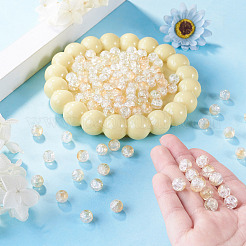 100Pcs Crackle Transparent Glass UV Reactive Beads&nbsp;GLAA-TA0004-28C