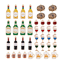 40Pcs 10 Styles Alloy Enamel Pendants&nbsp;ENAM-PH0003-10