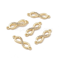 Brass Micro Pave Clear Cubic Zirconia Connector Charms&nbsp;KK-E068-VB388