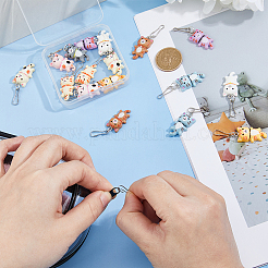 18Pcs 9 Colors Cat Resin Zipper Pulls&nbsp;HJEW-DC00037