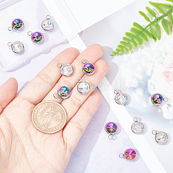 16Pcs 2 Color Glass Charms&nbsp;GLAA-DC0001-02